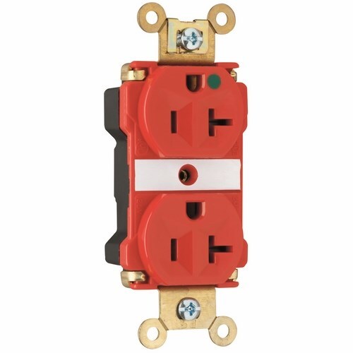 PlugTail Extra Heavy-Duty Hospital Grade Duplex Receptacle 20amp 125volt Red