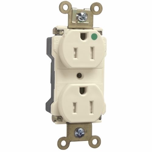 PlugTail Extra Heavy-Duty Hospital Grade Tamper-Resistant Duplex Receptacle 15amp 125volt Ivory