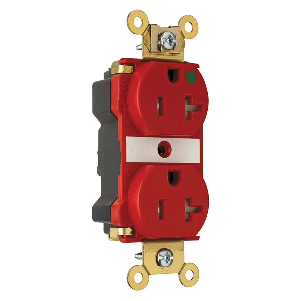PlugTail Extra Heavy-Duty Hospital Grade Tamper-Resistant Duplex Receptacle 20amp 125volt Red