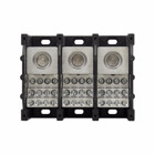 Eaton Bussmann series power distribution block, 600 Vac, 600 Vdc, 420A, Power distribution block, Three-pole, SCCR: 10 kA, Black, Molded Thermoplastic Base, Tin-plated aluminum connector - 16375-3