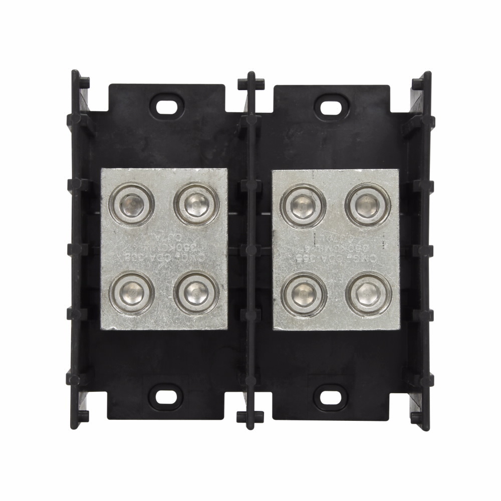 Eaton Bussmann series power splicer block, 600 Vac, 600 Vdc, 620A, Power splicer block, Single-pole, Splicer, SCCR: 10 kA, Black, Molded Thermoplastic Base, Tin-plated aluminum connector