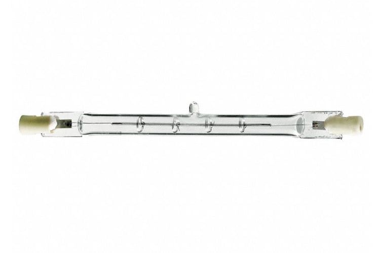GE, 120 V, 2400 LM, 2950 KV, 3.125 IN, Recessed Single Contact (R7s) Base, 150 WTT, 1500 HR Average Life
