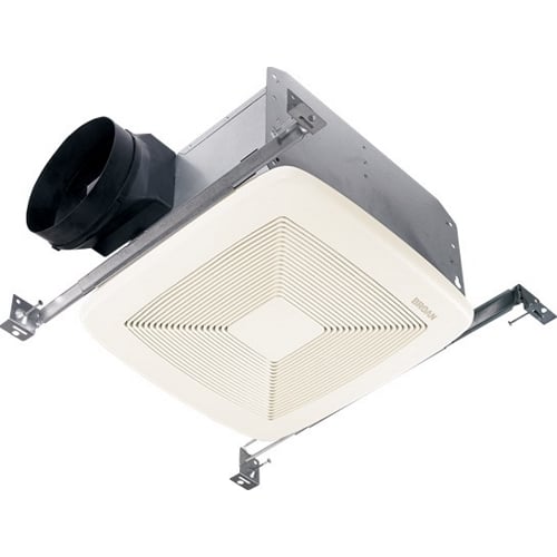 Broan QTXE 110 CFM Ventilation Fan with White Grille, 0.7 Sones; ENERGY STAR Certified