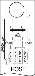 R281C1B6H034 200 Amp, Back-to-back Headpost, Metered, Lever Bypass