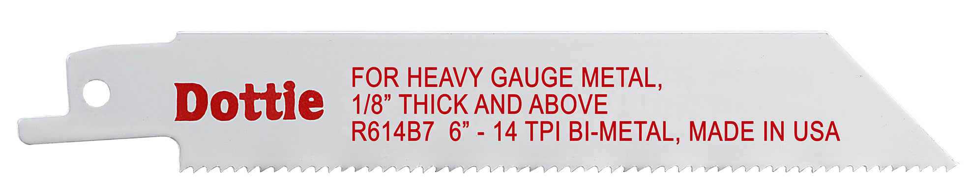 Reciproblade, 6 in. length, 3/4 in. width, 0.035 in. thickness, 14 teeth per inch, Bi-Metal material