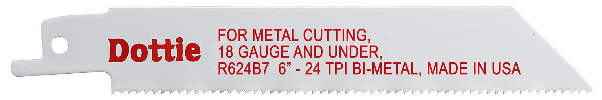 Reciproblade, 6 in. length, 3/4 in. width, 0.035 in. thickness, 24 teeth per inch, Bi-Metal material