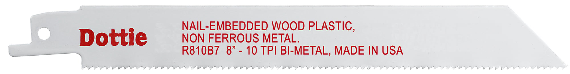 Reciproblade, 4 in. length, 3/4 in. width, 0.035 in. thickness, 10 teeth per inch, Bi-Metal material