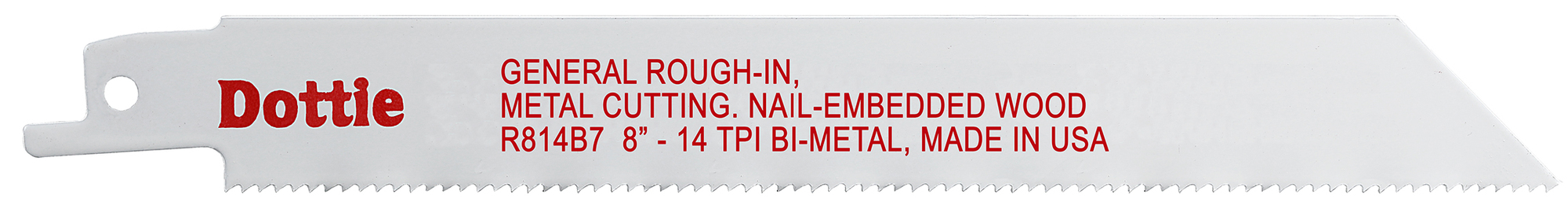 Reciproblade, 8 in. length, 3/4 in. width, 0.035 in. thickness, 14 teeth per inch, Bi-Metal material
