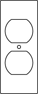  RFB11 Series 1-Gang Device Plate; (1) Duplex Receptacle, 1-13/16 Inch Width x 4-1/2 Inch Height