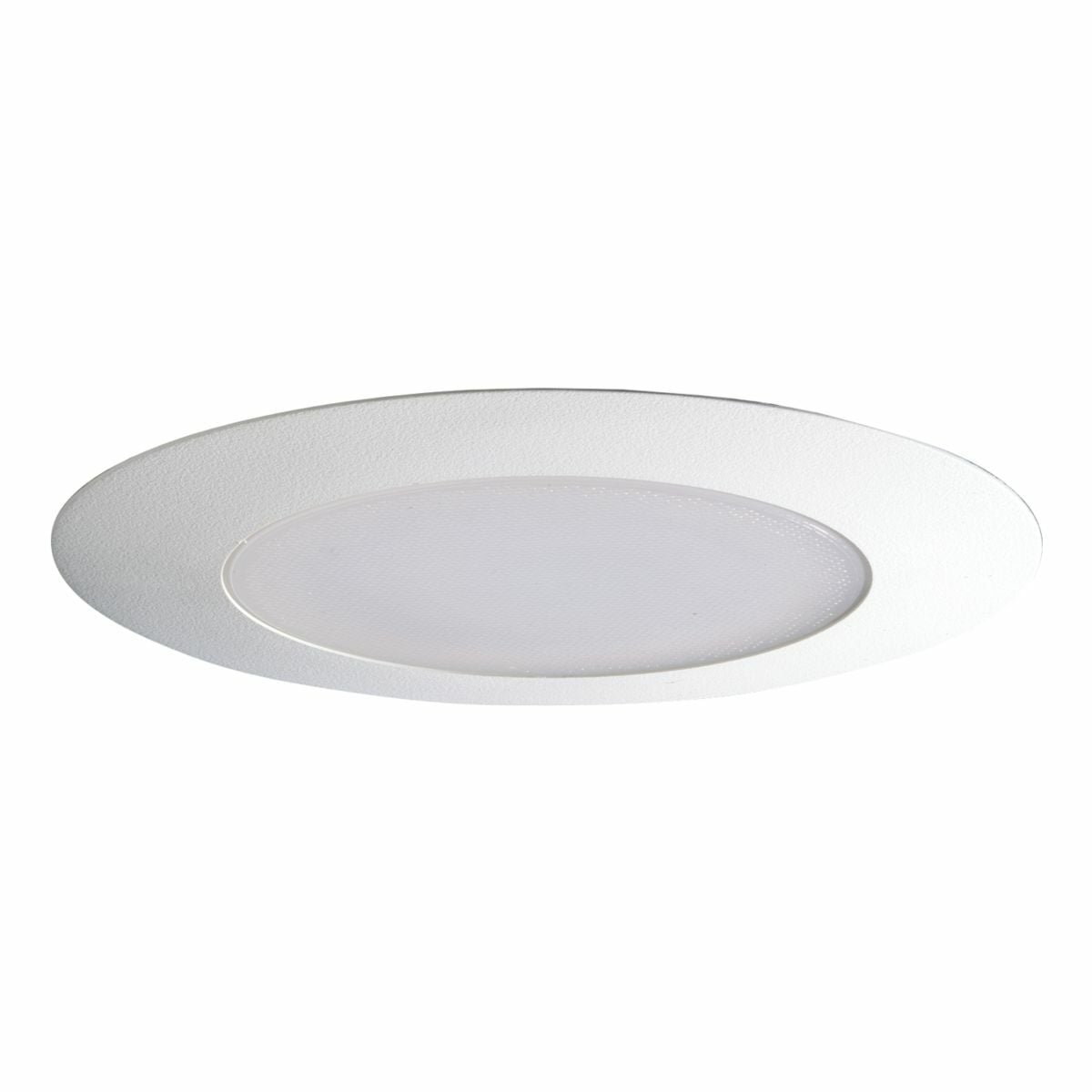 6" Trim Showerlight Albalite Lens with Reflector - Socket Supporting Wet Location & Air-tite Listed White Trim with Frosted Albalite Lens