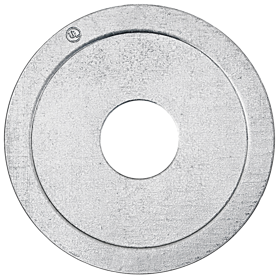 Reducing Flat Washer, Steel material, Zinc Plated Finish, 2 in. outside diameter, 1-1/2 in. inside diameter