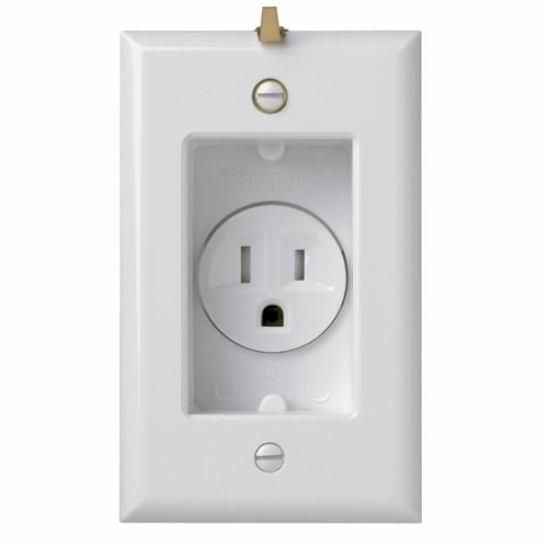 Receptacle recessed tamper resistant, 15amp 125volt with plate
