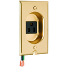 Clock Hanger Recessed Receptacle with Brass Wall Plate 15amp 125volt