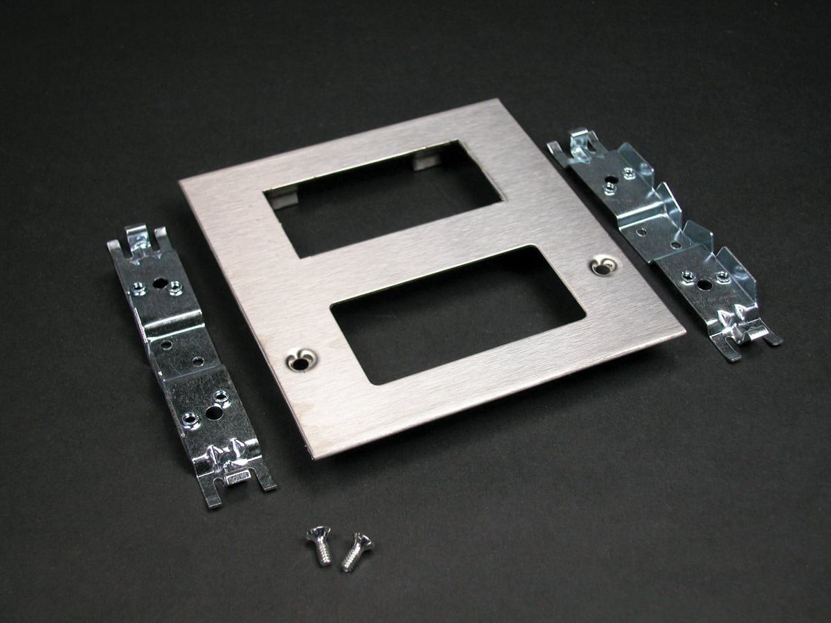 Rectangular Receptacle Device Cover With Modular Furniture Opening; Steel