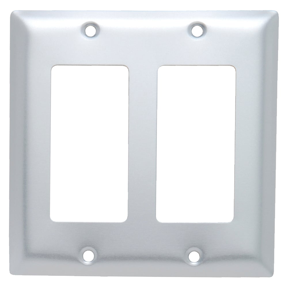 Smooth Metal Wall Plate 2gang Decorator Aluminum