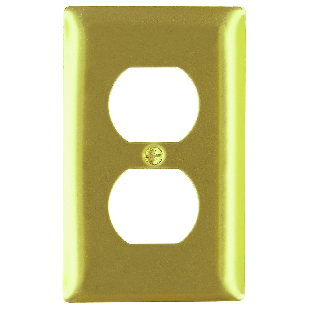 Smooth Metal Wall Plate 1gang Duplex Polished Brass