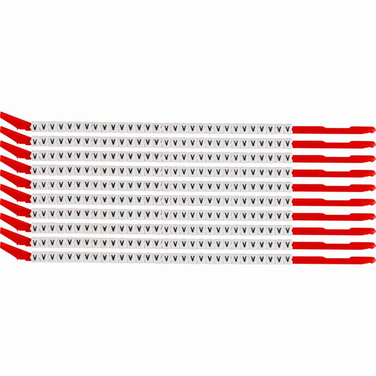 Wire Mkr,ClipSlv,V,SCN10,30/WD,10WD/PK
