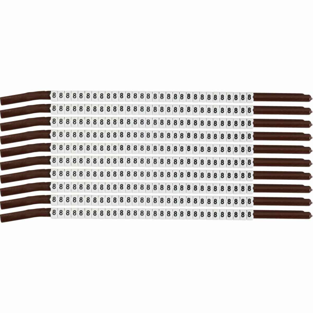 Wire Mkr,ClipSlv,8,SCN15,30/WD,10WD/PK