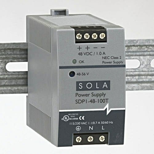 SDP Series Low Power DIN Rail Power Supplies, Input Voltage: 85-264 Vac, 90-375 Vdc, Output Voltage: 48-56 Vdc , Frequency: 47-63 Hz, Output Current Rating 1.0 A