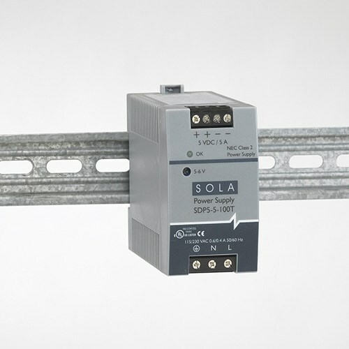 SDP Series Low Power DIN Rail Power Supplies, Input Voltage: 85-264 Vac, 90-375 Vdc, Output Voltage: 5 -6 Vdc , Frequency: 47-63 Hz, Output Current Rating 5 A