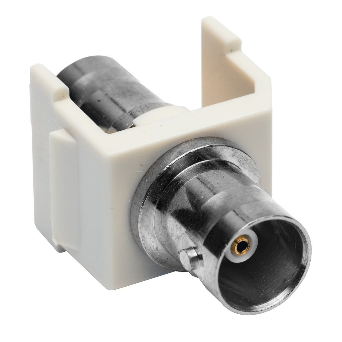 Snap-Fit, Keystone, F-Coax, 75 Ohm, Female to Female, Office White, 10 Pack