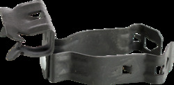 Side Mount Flange Clamp with Closed Conduit Clip, Hammer On Clamp Fits 1/8 to 1/4" Flange, Conduit Clip Fits 1/2" and 3/4" Conduit, Spring Steel