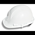 Safety Helmet, 4-Point Impact Absorbing suspenders, White shell color, 6-1/2 to 7-3/4 in. hat size, Polyethylene shell material