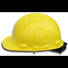 Ratchet Safety Helmet, 6-Point Impact Absorbing suspenders, Yellow shell color, 6-1/2 to 8 in. hat size, Polyethylene shell material