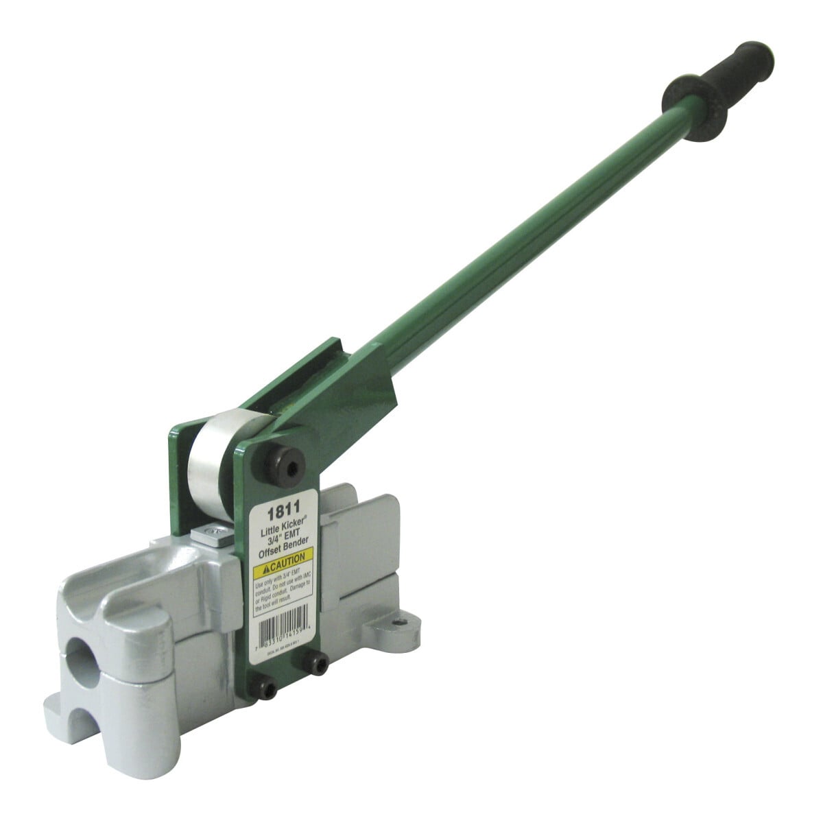 Bends offsets in one easy operation. Insert conduit, depress handle, release and remove conduit.  Makes identical offsets every time for wall mounted boxes with exposed conduit.  Creates offset that matches the knockout in box.  Maximum offset of 0.56" (9/16).  For 3/4" EMT