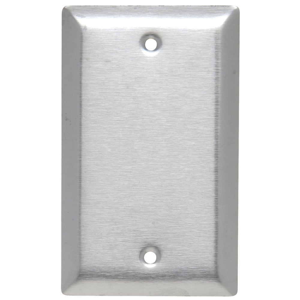 Smooth Metal Wall Plate, 1gang Blank, Box Mounted, 430 Stainless Steel