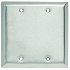 Smooth Metal Wall Plate, 2gang Blank, Box Mounted, 430 Stainless Steel