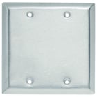 Smooth Metal Wall Plate, 2gang Blank, Box Mounted, 430 Stainless Steel