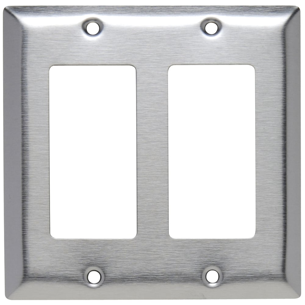 Smooth Metal Wall Plate 2gang Decorator 430 Stainless Steel