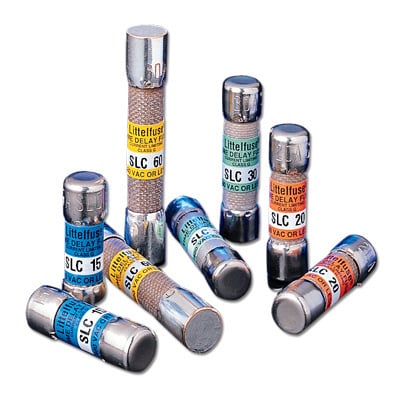 The unique design of Littelfuses compact SLC series Class G fuses provide additional time-delay over competitive products which increases system reliability. Compact Class G fuses were the first fuse series to approach midget fuse dimensions and meet NEC requirements for branch-circuit protection. The unique dimensions of SLC series Class G fuses prevents insertion of lower voltage fuses in Class G fuse holders. The fuses varying length prevents insertion of higher ampere rated fuses in fuse holders designed for lower ampere ratings. Class CC fuses are replacing Class G fuses in many new designs. Class CC fuses superior time delay plus higher voltage and interrupting ratings meet the needs of modern circuits. Littelfuses introduction of POWR-PRO CCMR series fuses, with ratings up to 60 Amperes for providing branch circuit protection, are accelerating this trend.