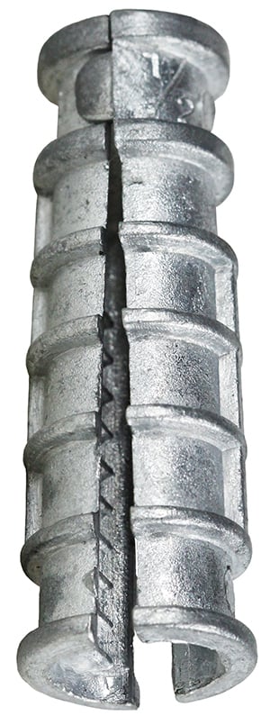 Lag Shield Anchor, 3/8 in. Size, 5/8 in. diameter, 2-1/2 in. minimum embedment depth, Zamac Metal material, 1800 lb. tension strength