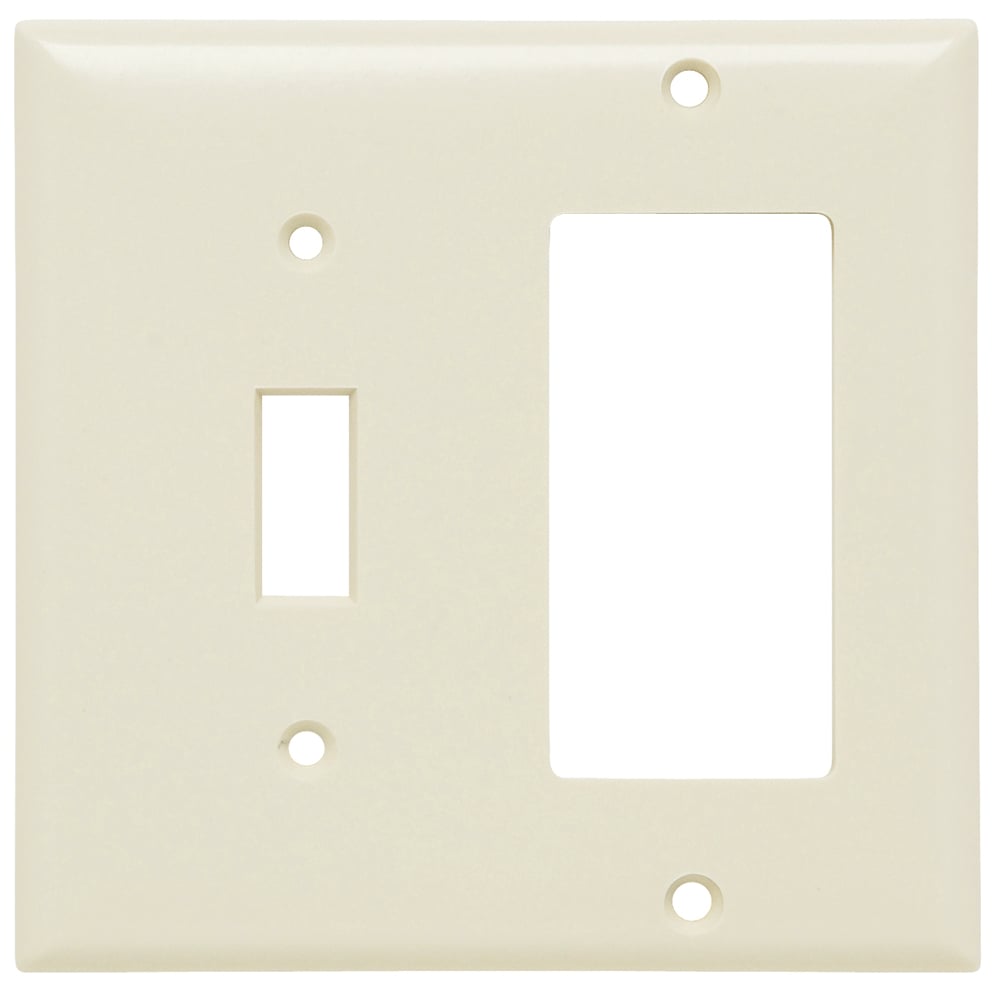 Smooth Wall Plate 2gang Toggle 1 Decorator Light Almond
