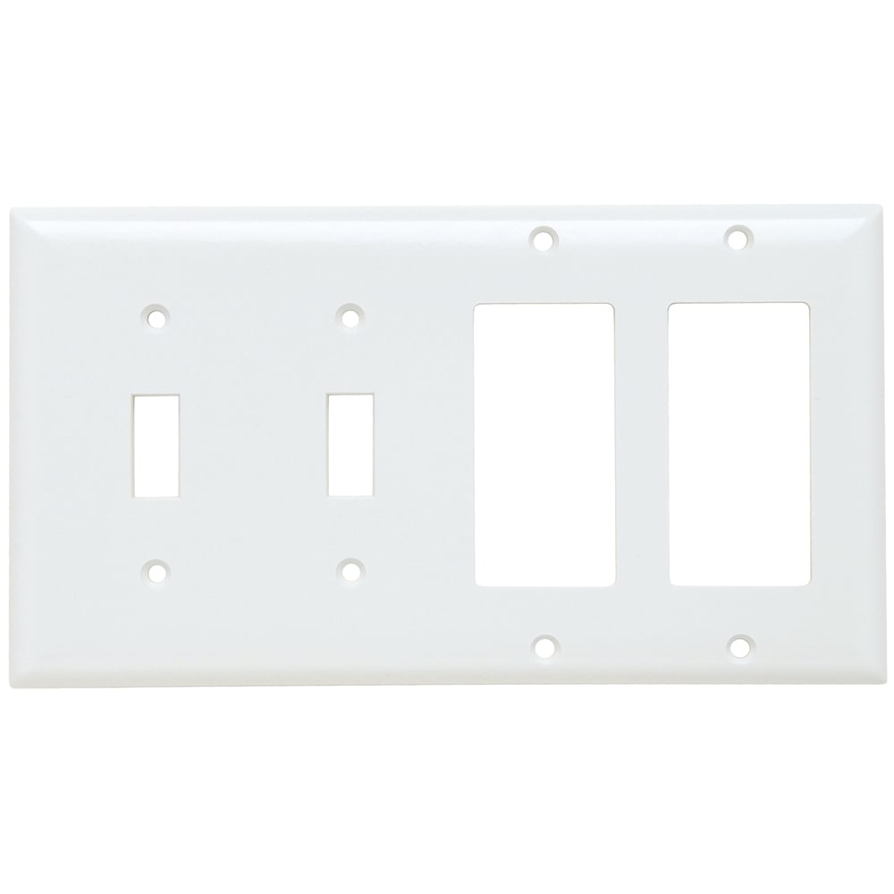 Smooth Wall Plate 2gang Toggle 2gang Decorator White