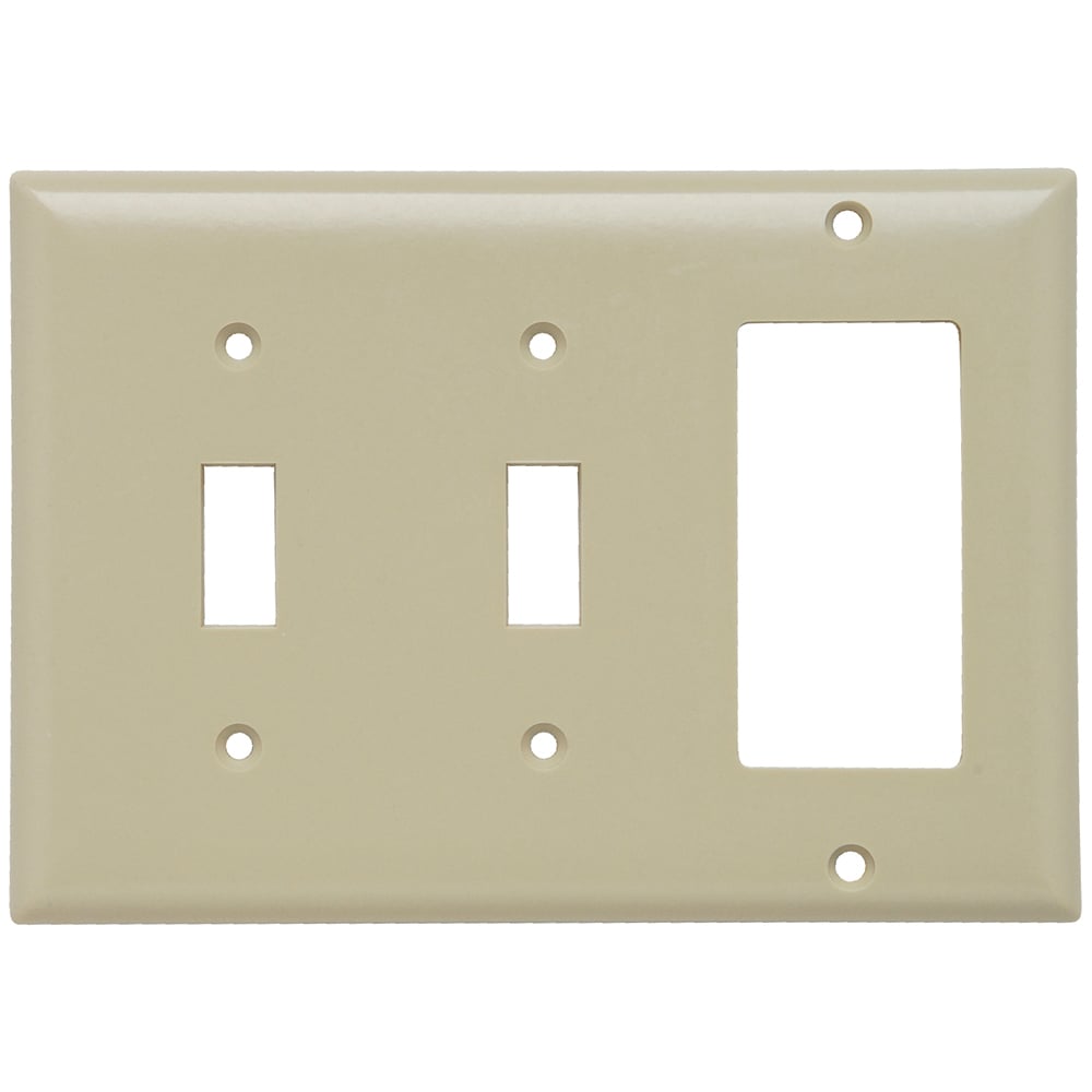 SP226I Combination Openings, 2 Toggle Switch and 1 Decorator, Three Gang, Ivory
