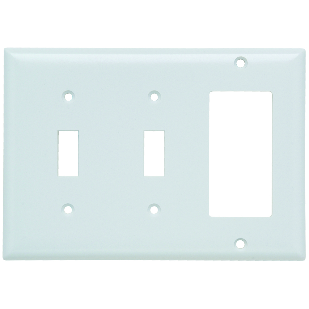 Smooth Wall Plate 2gang Toggle 1gang Sierraplex White