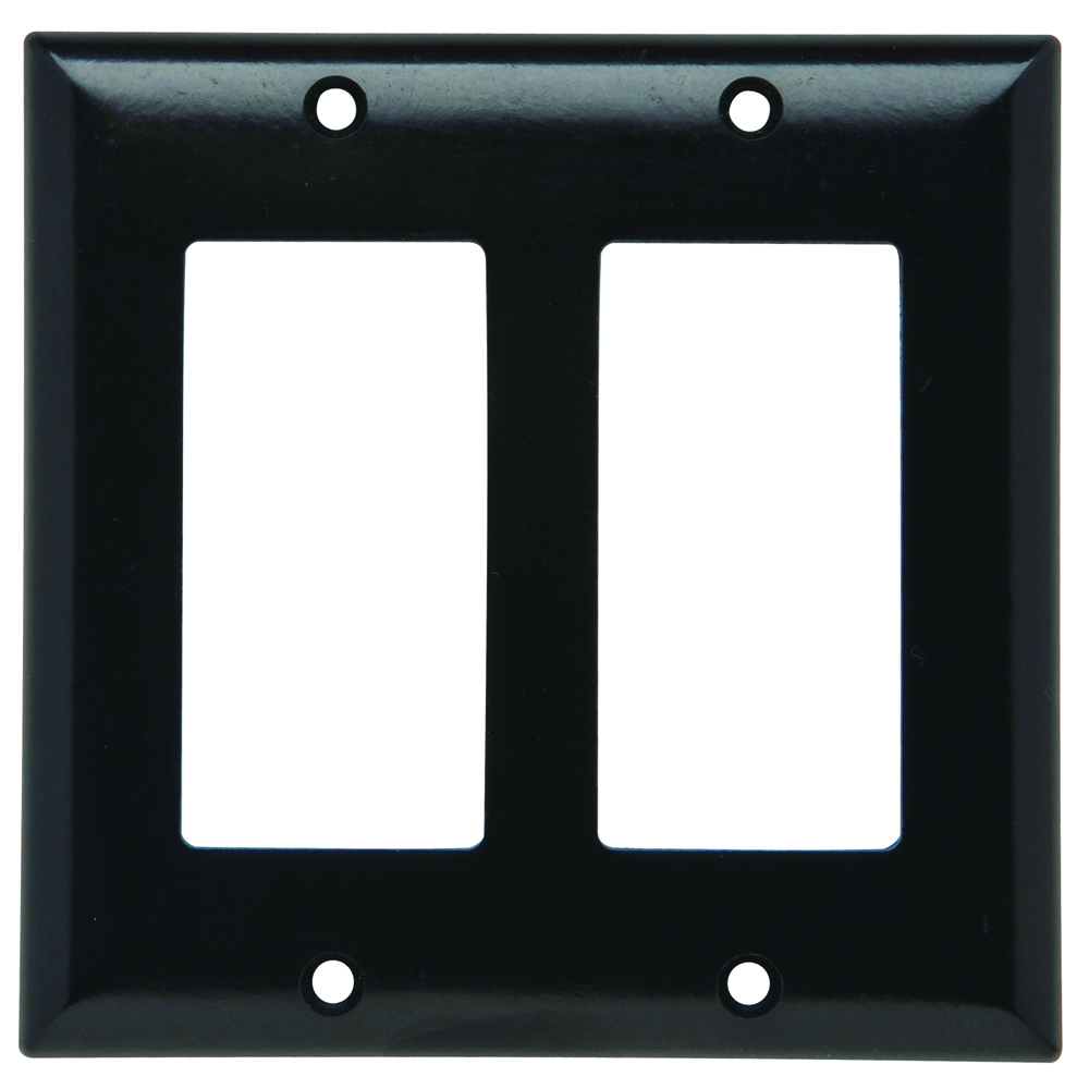 Plate Plastic 2gang 2sierraplex Without Line Black