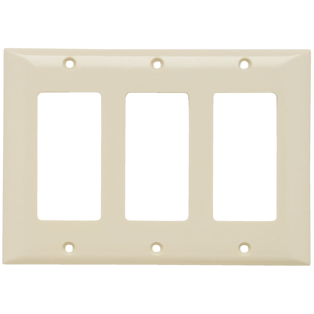 Plate Plastic 3gang Sierraplex Without Line Light Almond