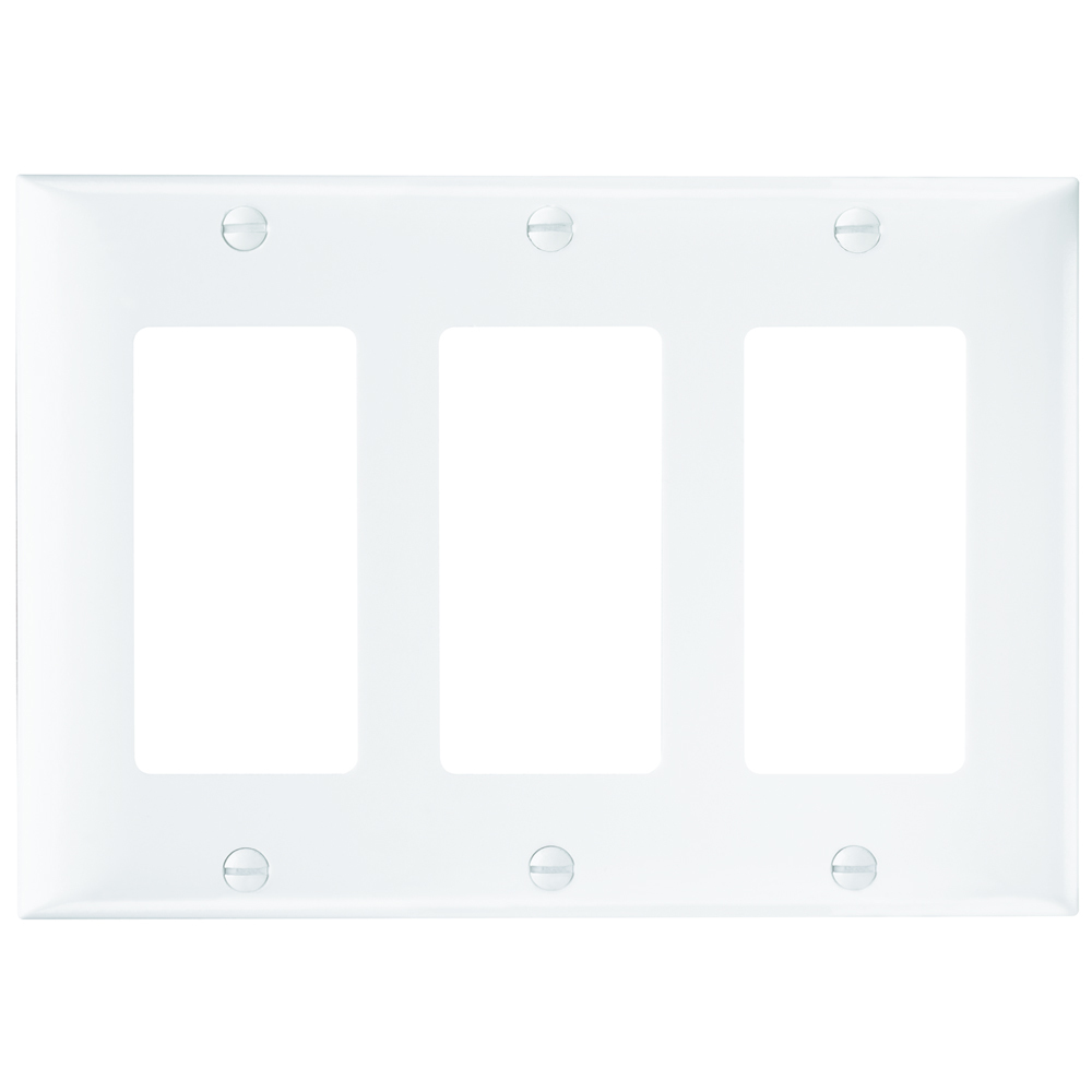 Plate Plastic 3gang 3sierraplex Without Line White