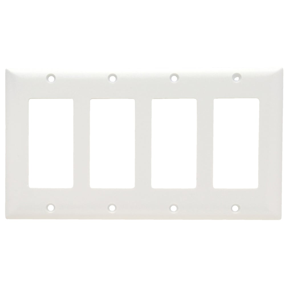 Plastic Wall Plate,4gang, White