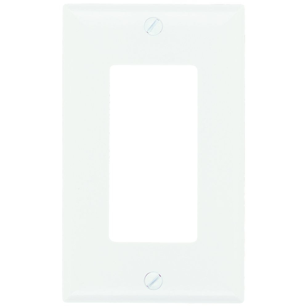 Plate Plastic, single gang, Sierraplex without line is molded of non-combustible mar-proof material. It is resistant to discoloration, grease, oil, solvent, and moisture. The seven standard colors available -- Ivory, White, Brown, Gray, Black, Red, and Light Almond.