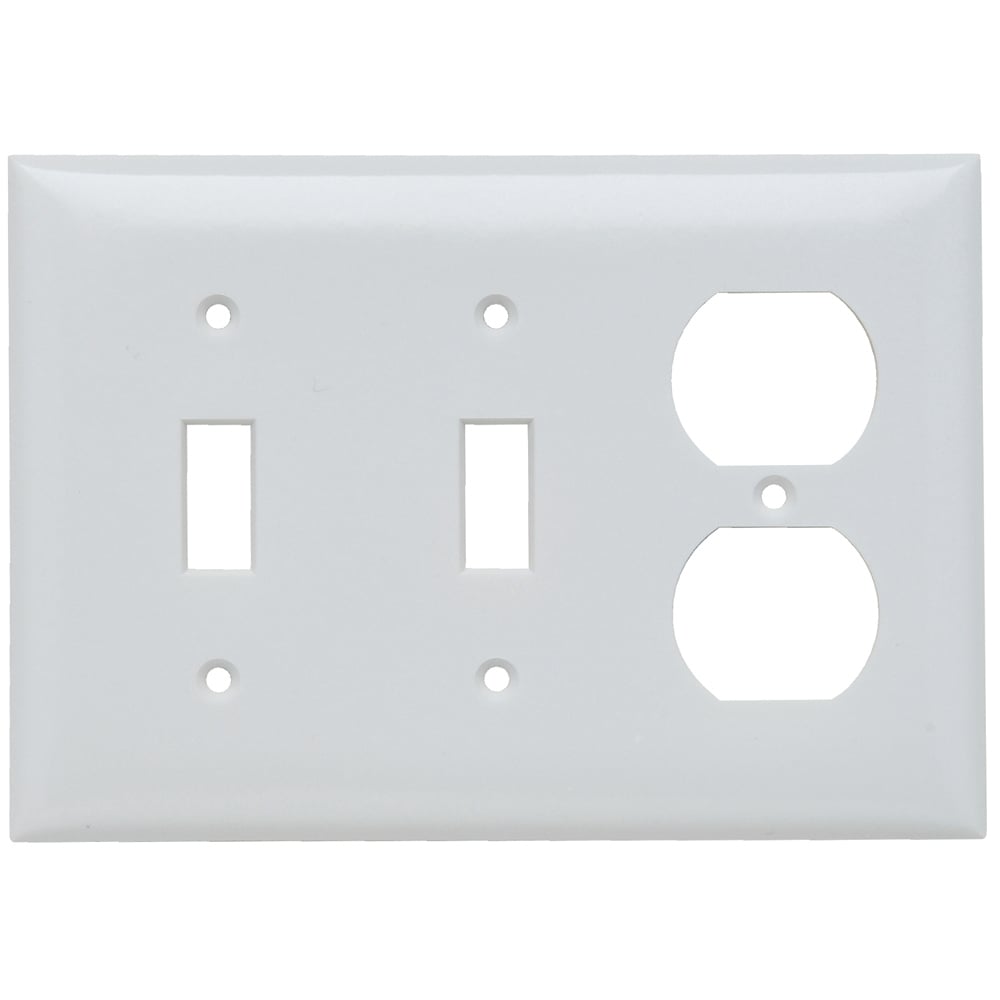 Plate Plastic 3gang 2toggle 1duplex Without Line White