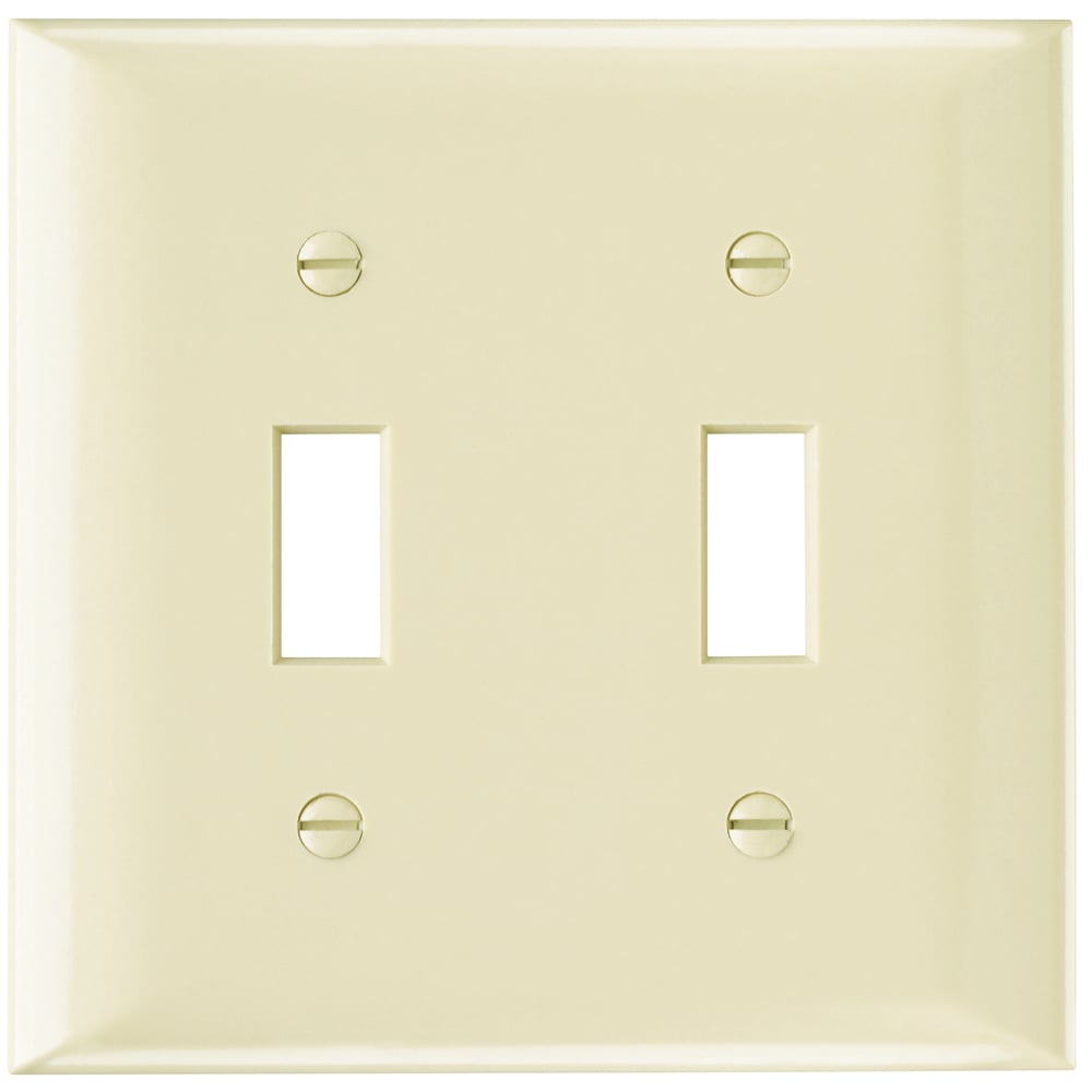 Plate Plastic 2gang 2toggle Without Line Ivory