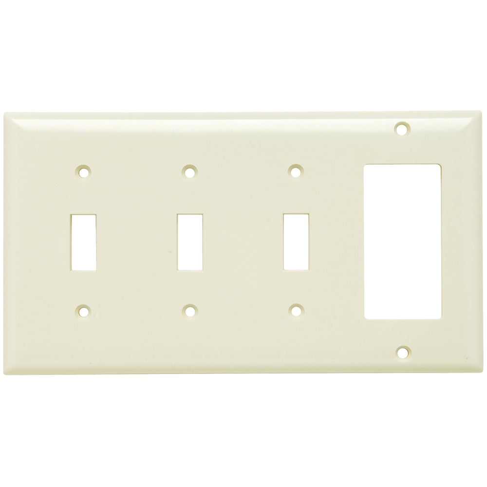 Smooth Wall Plate 3gang Toggle 1gang Decorator Light Almond