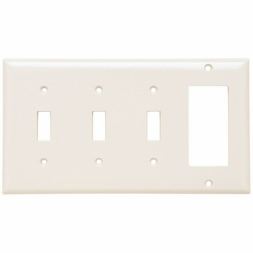 Smooth Wall Plate 3gang Toggle 1gang Decorator White
