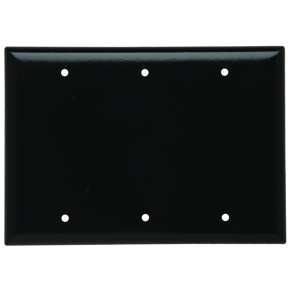 Smooth Wall Plate 3gang Blank Box Mount Brown