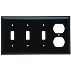 Smooth Wall Plate 3gang Toggle Isolated Ground Duplex Brown
